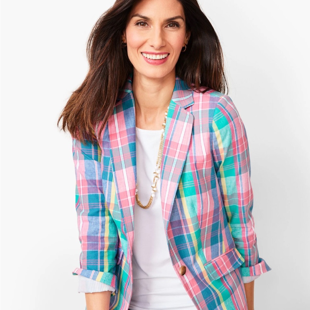 CLASSIC SUMMER BLAZER - MADRAS PLAID (EUC)